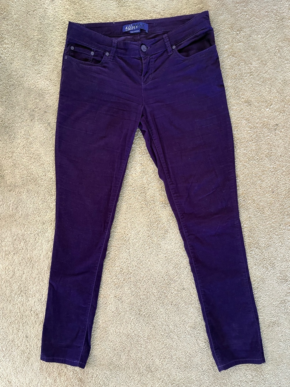 Miley Cyrus Max Azria Purple Corduroy Pants Jr Size 11 (32x32)